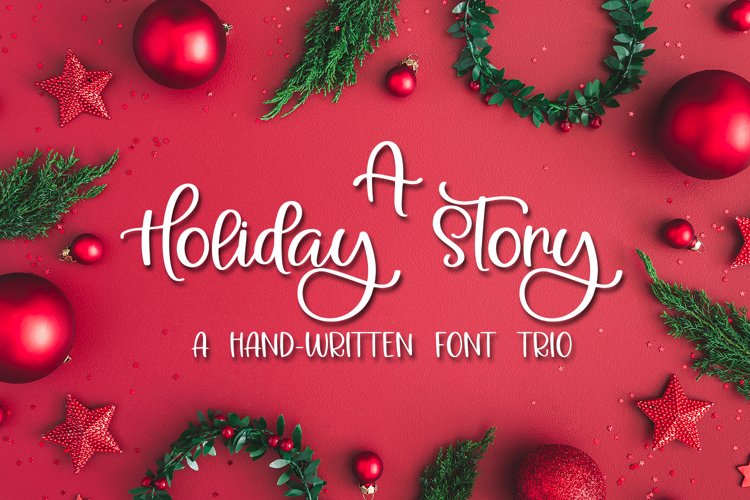 A Holiday Story - A Christmas Hand-Written Font Trio