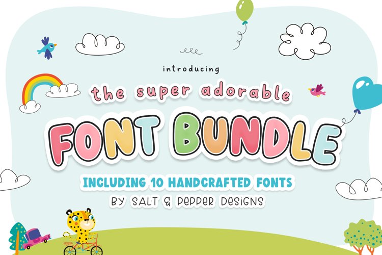 The Adorable Font Bundle - 10 Fonts