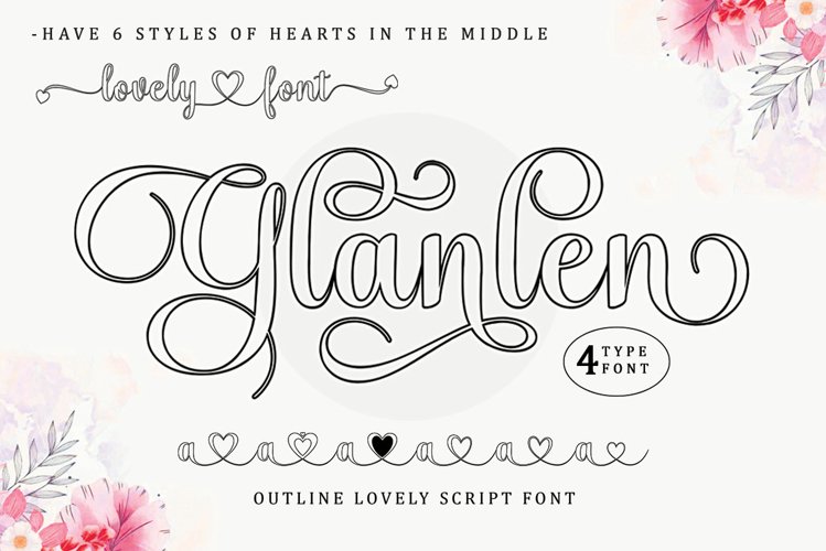 Glanlen Outline Scrit Font
