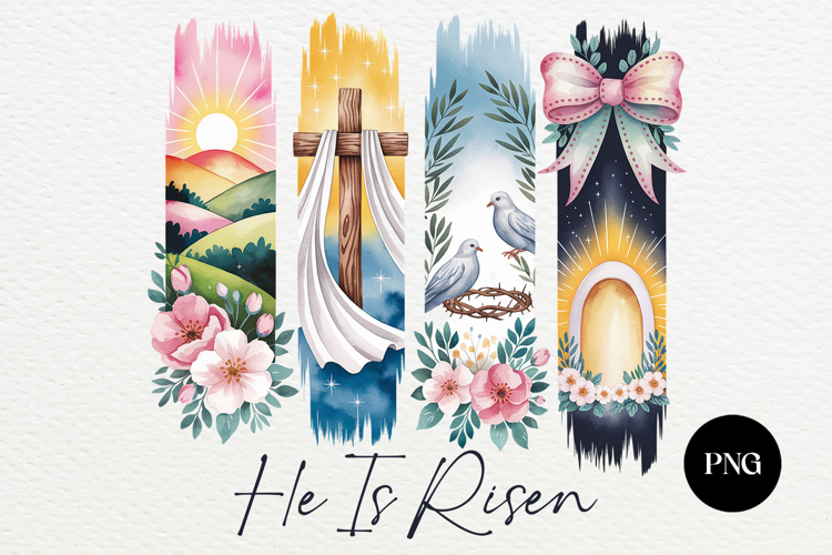 Easter Bunny Brushstrokes He Is Risen PNG