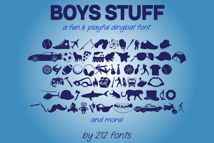 212 Boys Stuff Dingbat Font