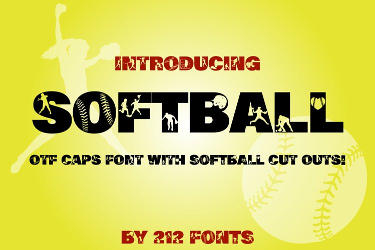 212 Softball Caps Display Font Softball Player Alphabet OTF