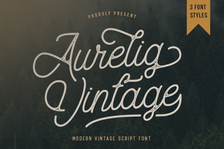 Aurelig Vintage - Monoline Style Vintage Script Font