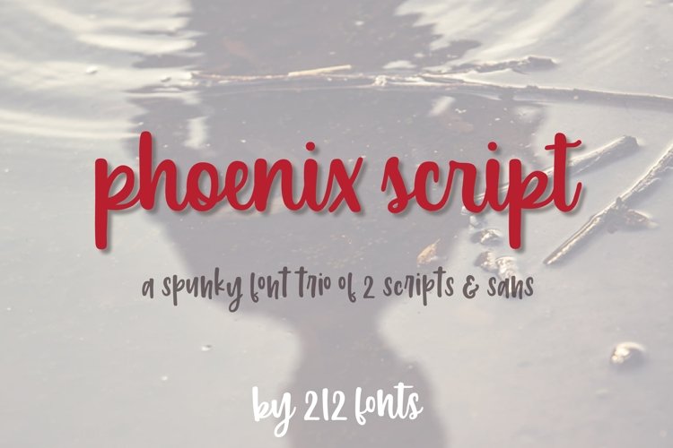 212 Phoenix Wild Font Trio of 2 scripts and sans font family
