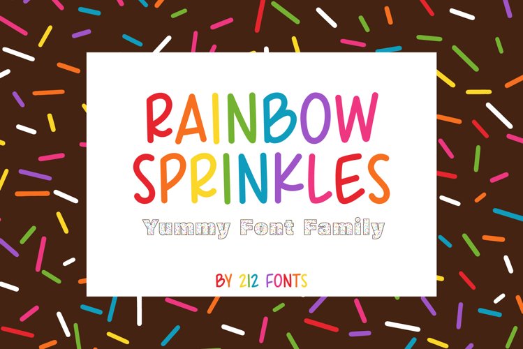 212 Rainbow Sprinkles Monoline Caps Font & Bonus Color Fonts