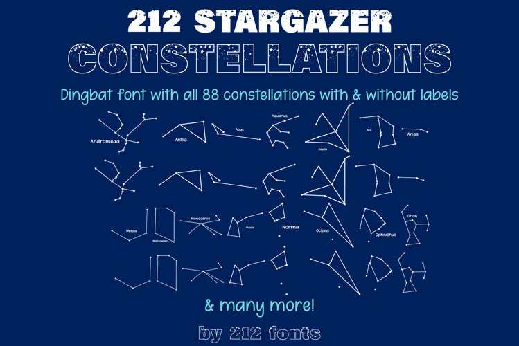 212 Stargazer Constellations Zodiac Dingbat OTF