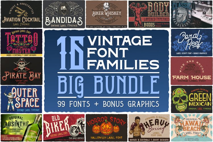 16 Font Families Bundle