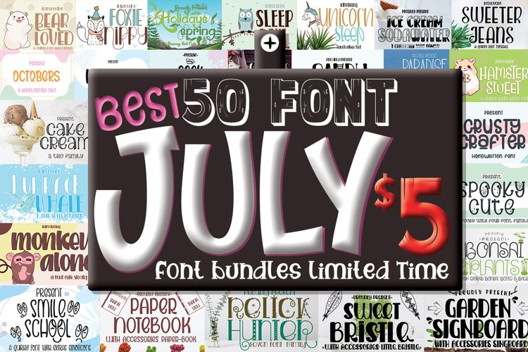 Best July Font Bundle Include 50 Font