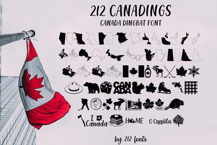 212 Canadings Canada Dingbat Solid and Outline Font