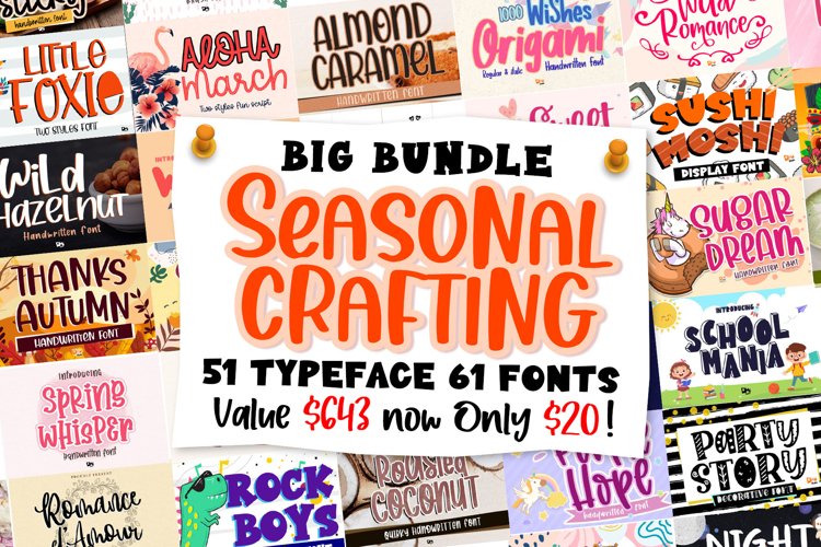 BIG BUNDLE - Seasonal Crafting Font Collection!!