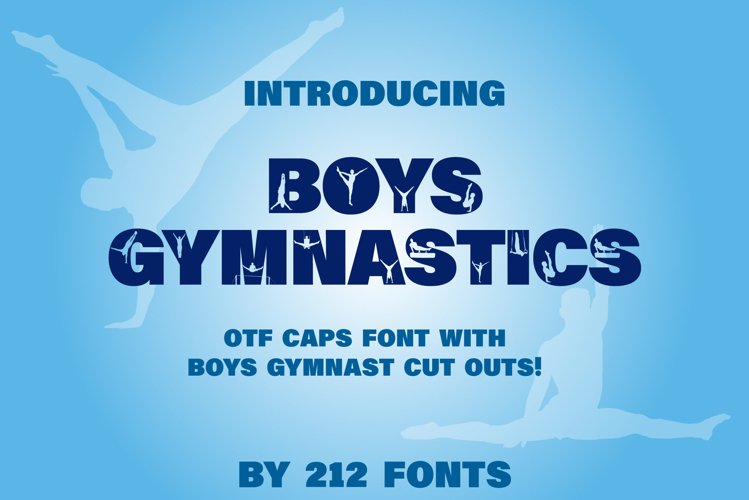 Boys Gymnastics Caps OTF Font Mens Gymnasts Letters Numbers