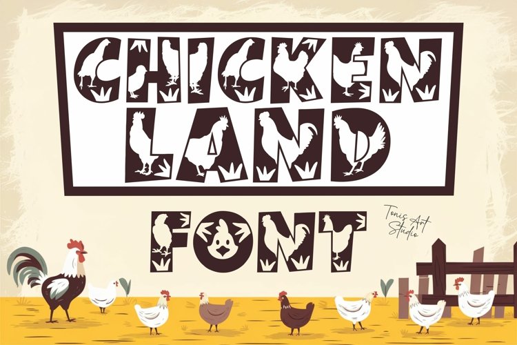 Chickenland Font | Chicken Font | Farmhouse Chicken Letters