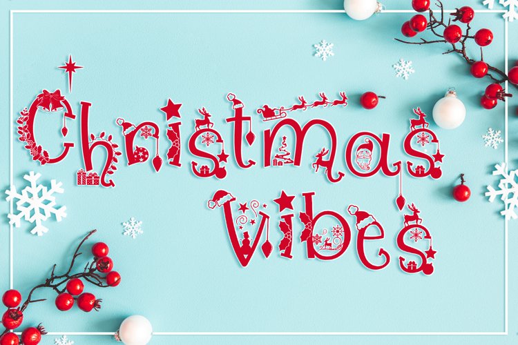 Christmas Font | Christmas Split Monogram Font