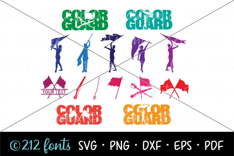 Color Guard Colorguard Flag Silhouettes Graphics SVG Files