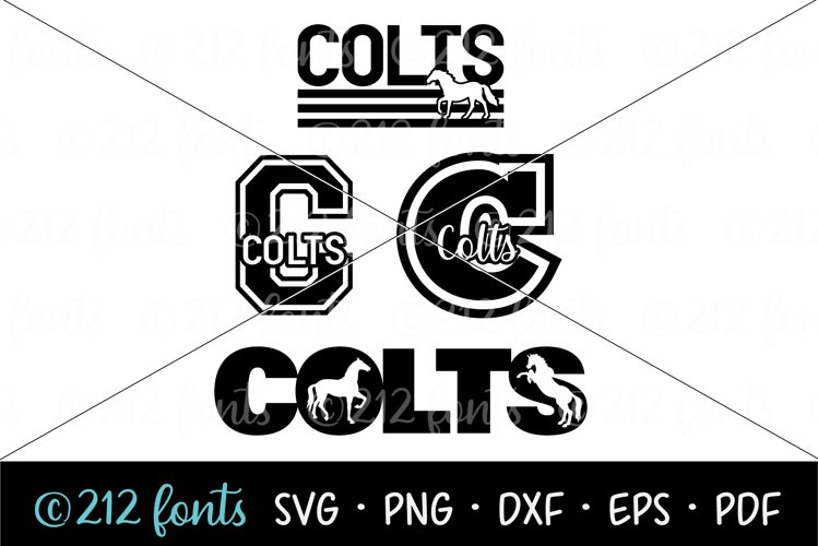 Colts Mascot School Sports Team Graphics Bundle SVG PNG EPS