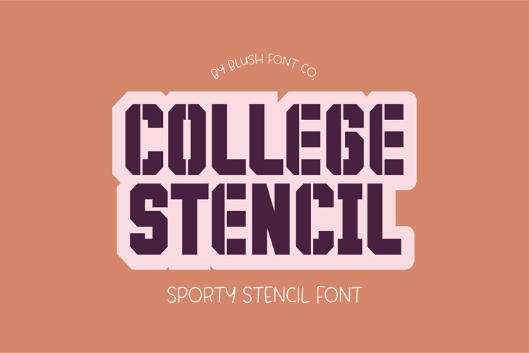 COLLEGE SPORTS Stencil Block Sports Font