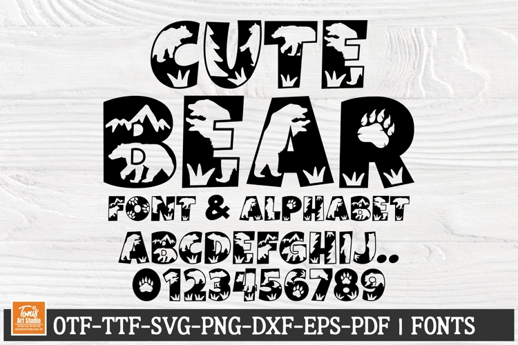 Cute Bear Font | Animal Alphabet SVG | Kids Letters Font