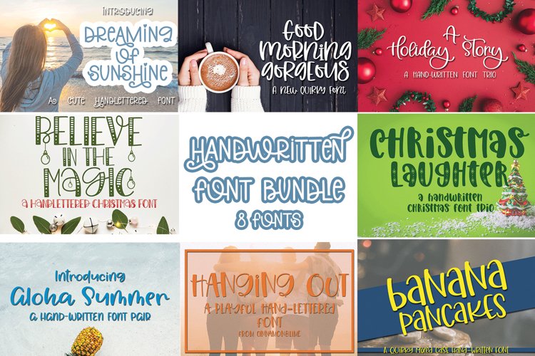 Handwritten Font Bundle - 8 Fonts