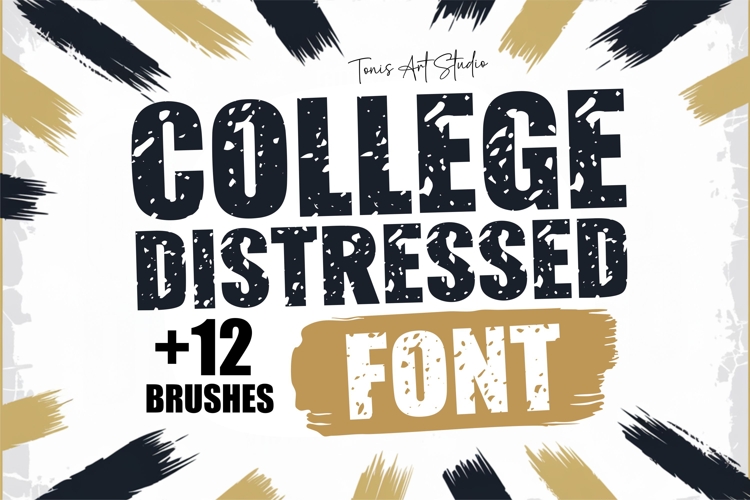 College Distressed Font | Grunge College Font OTF SVG