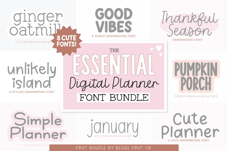 ESSENTIAL DIGITAL PLANNER HANDWRITING FONT BUNDLE VOL. 1
