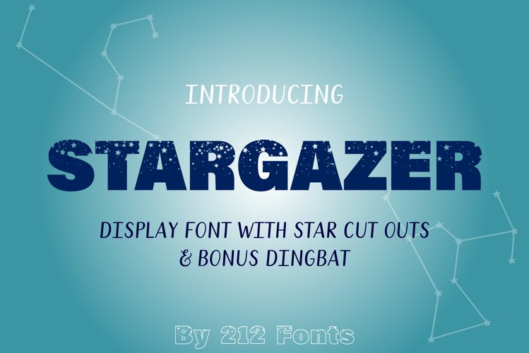 212 Stargazer Display Font and Constellations Dingbat OTF