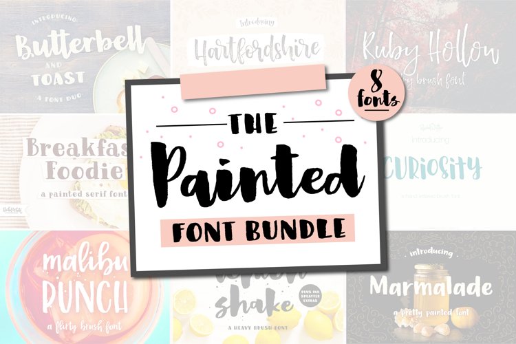 Painted Fonts Bundle - 8 fonts