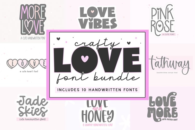 Crafty Love Font Bundle - 10 Fonts for Crafters