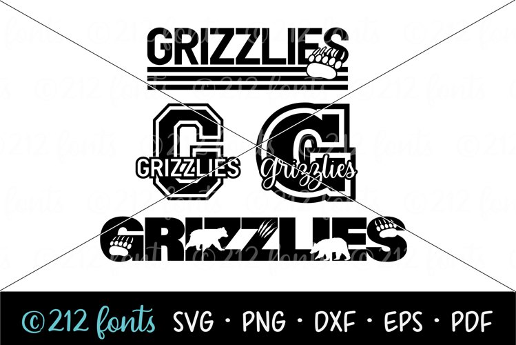 Grizzlies Mascot School Sports Team Graphics Bundle SVG PNG
