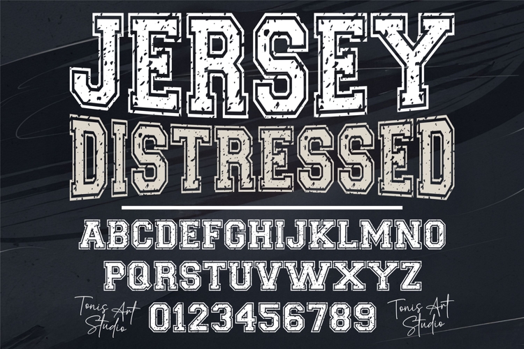 Jersey Distressed Font | Bold Varsity Sports Typeface