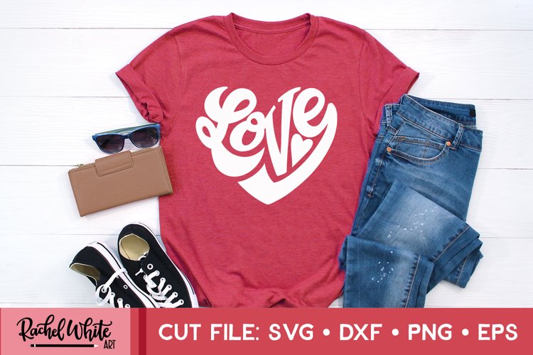 Love in a Heart Shape, Hand Lettered Valentines Day SVG
