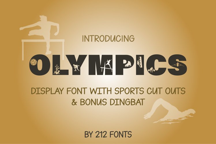 212 Olympics Display Font Sports Alphabet and Dingbat OTF