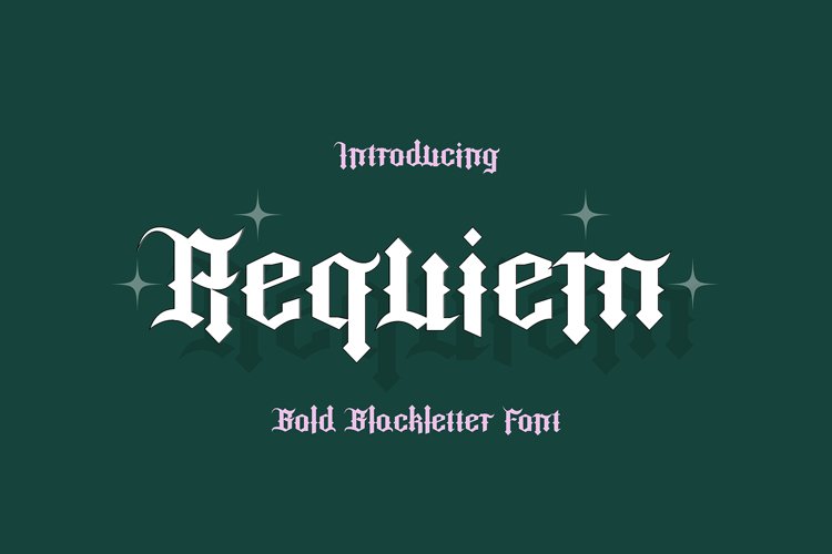 REQUIEM Stylish Gothic Display Font