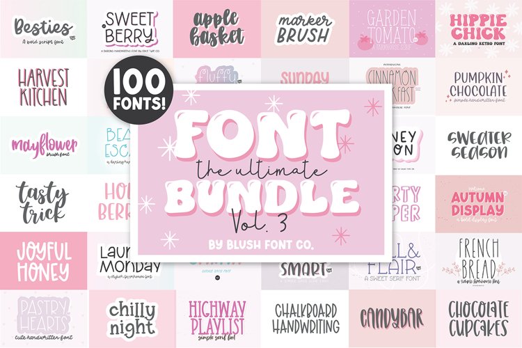 100 FONTS - The ULTIMATE Font Bundle Vol. 3 - 2021 Edition