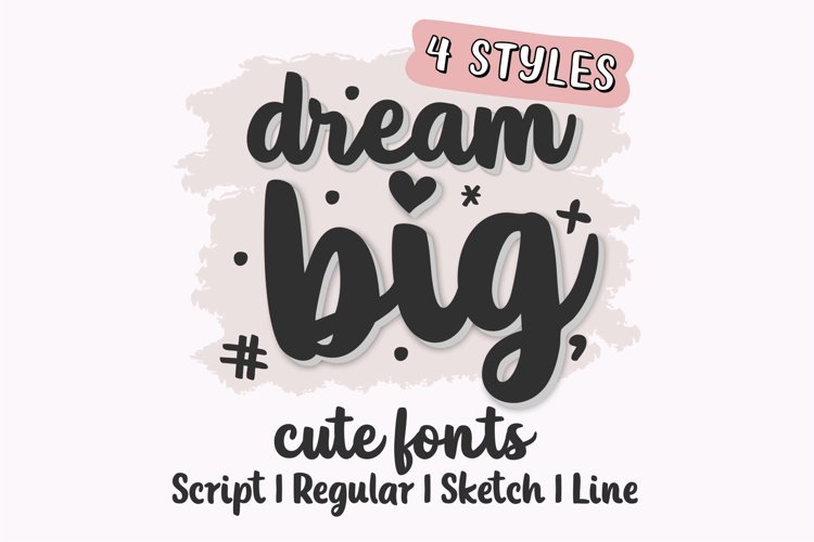 Dream Big Font Bundle | Cute Handwritten Script Fonts