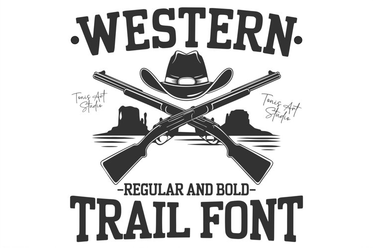 Western Trail Font Duo | Cowboy Rodeo & Wild West Typeface