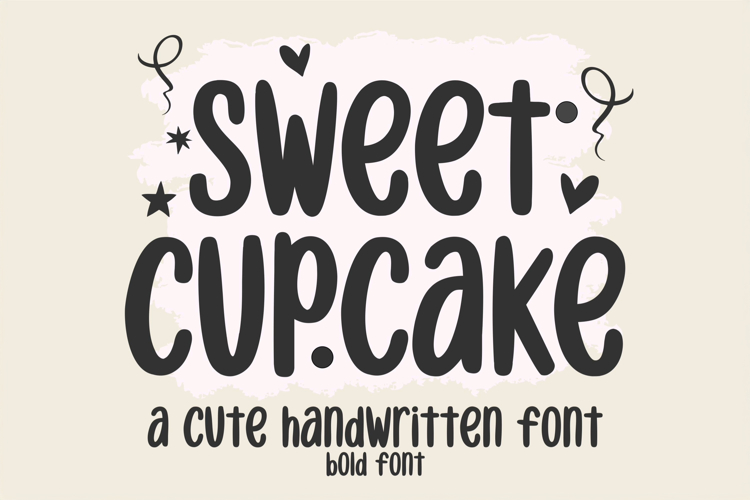 Sweet Cupcake Font - Cute Handwritten Bold Typeface