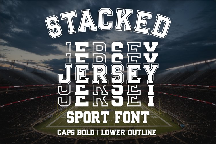 Stacked Jersey Font - Varsity Narrow Font, Sports Team Font