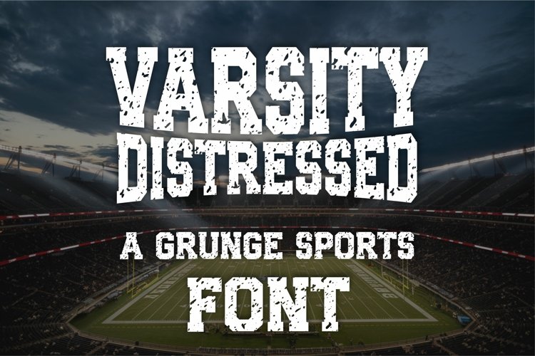 Varsity Distressed Font | Bold Grunge Sports Typeface