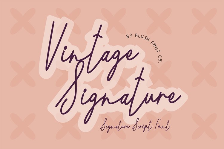 VINTAGE SIGNATURE Italic Script Cursive Font