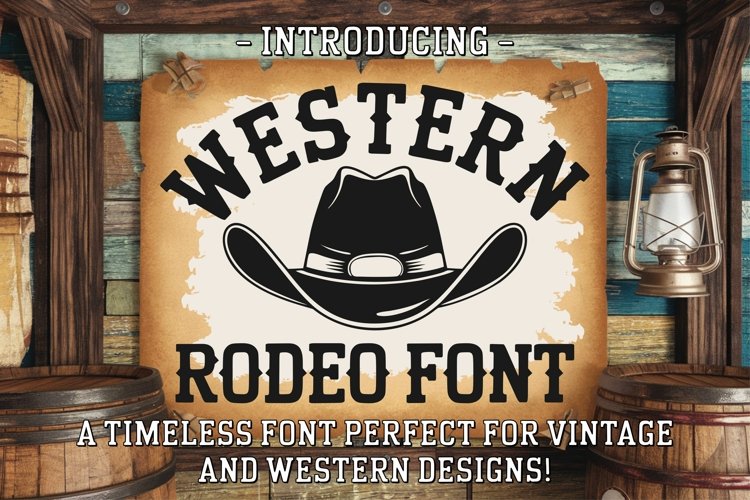 Western Rodeo Font, Cowboy Typeface, Rustic Wild West Letter